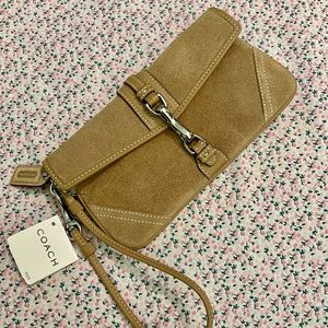 NWT Coach Suede Wristlet